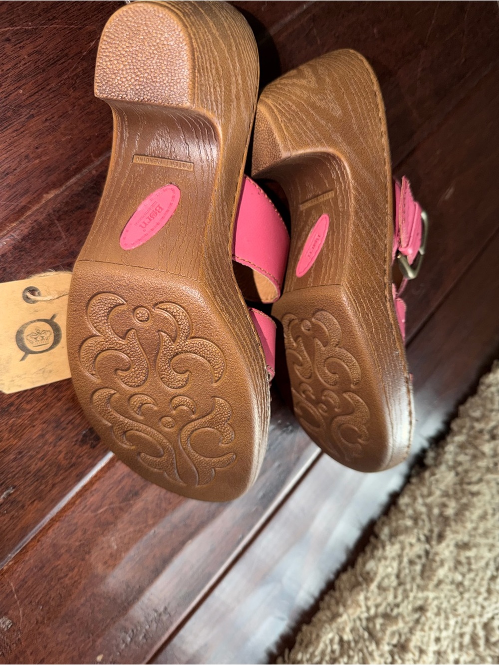 🌸 NWT Børn Pink Leather Strappy Slide Sandals - Size 9 🌸 - Picture 2 of 4
